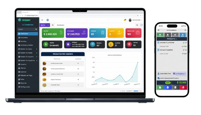 Sistema POS en computador y móvil